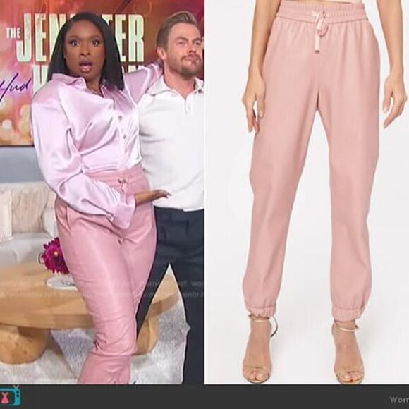 CAMI NYC Pink Dalton Faux Vegan Leather Joggers Pants - S, $275US - Picture 12 of 12